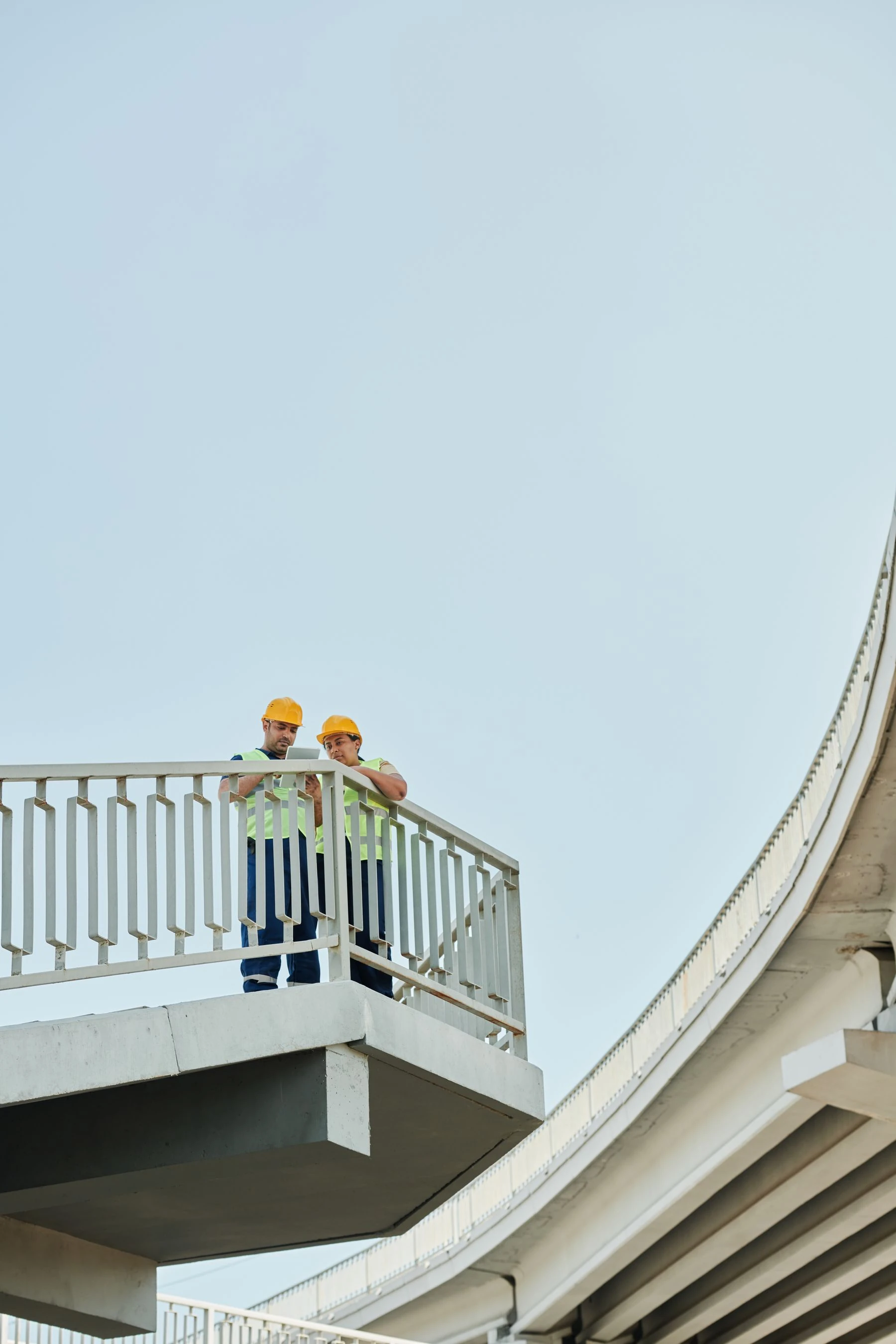Engineers reviewing operational work at an industrial facility